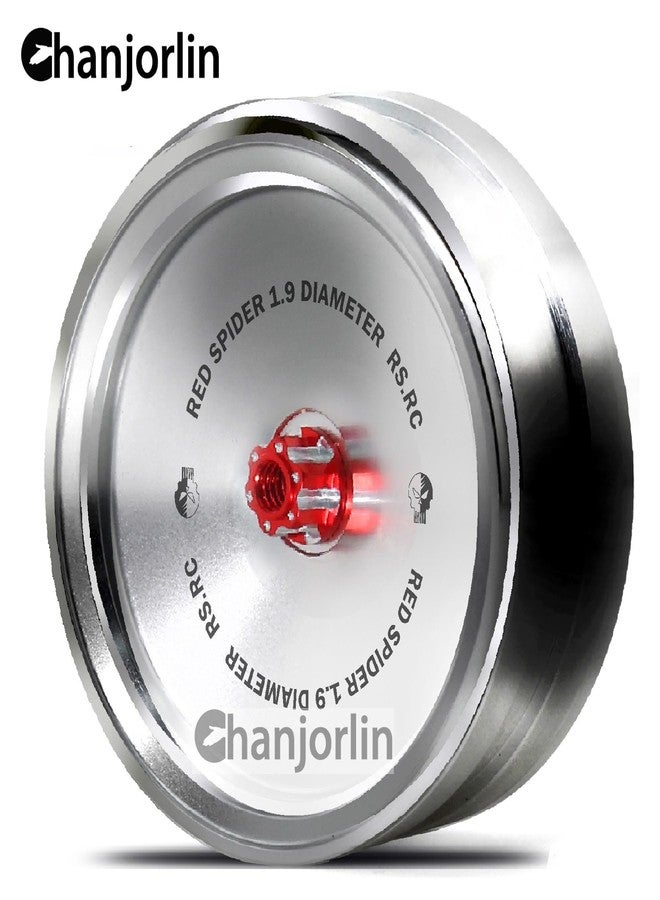 Chanjorlin 1.9 RC Beadlock Wheels Rims 12mm Hex Aluminum Alloy 1/10 Mud Crawler Tires Hubs for 1:10 Rock Crawler Car Axial SCX10 90046 Tamiya CC01 RR10 RC4WD Redcat Gen8 Traxxas TRX4 4PCS (Silvery) - Image 4